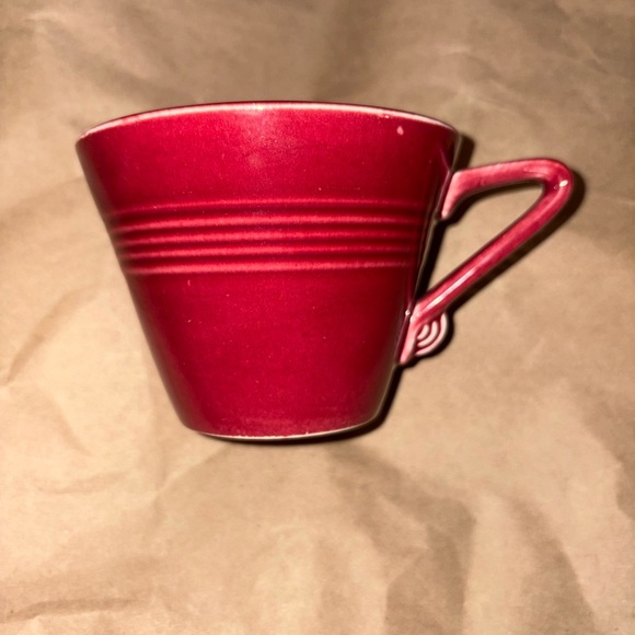 Homer Laughlin (Pre-Fiesta) 1930s - 1940s Red Ceramic Cup and Saucer/Ashtray Set - Picture 10 of 16